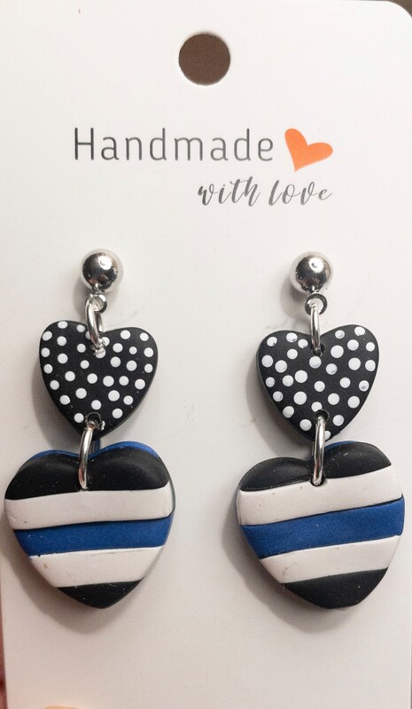 Blue discount line earrings